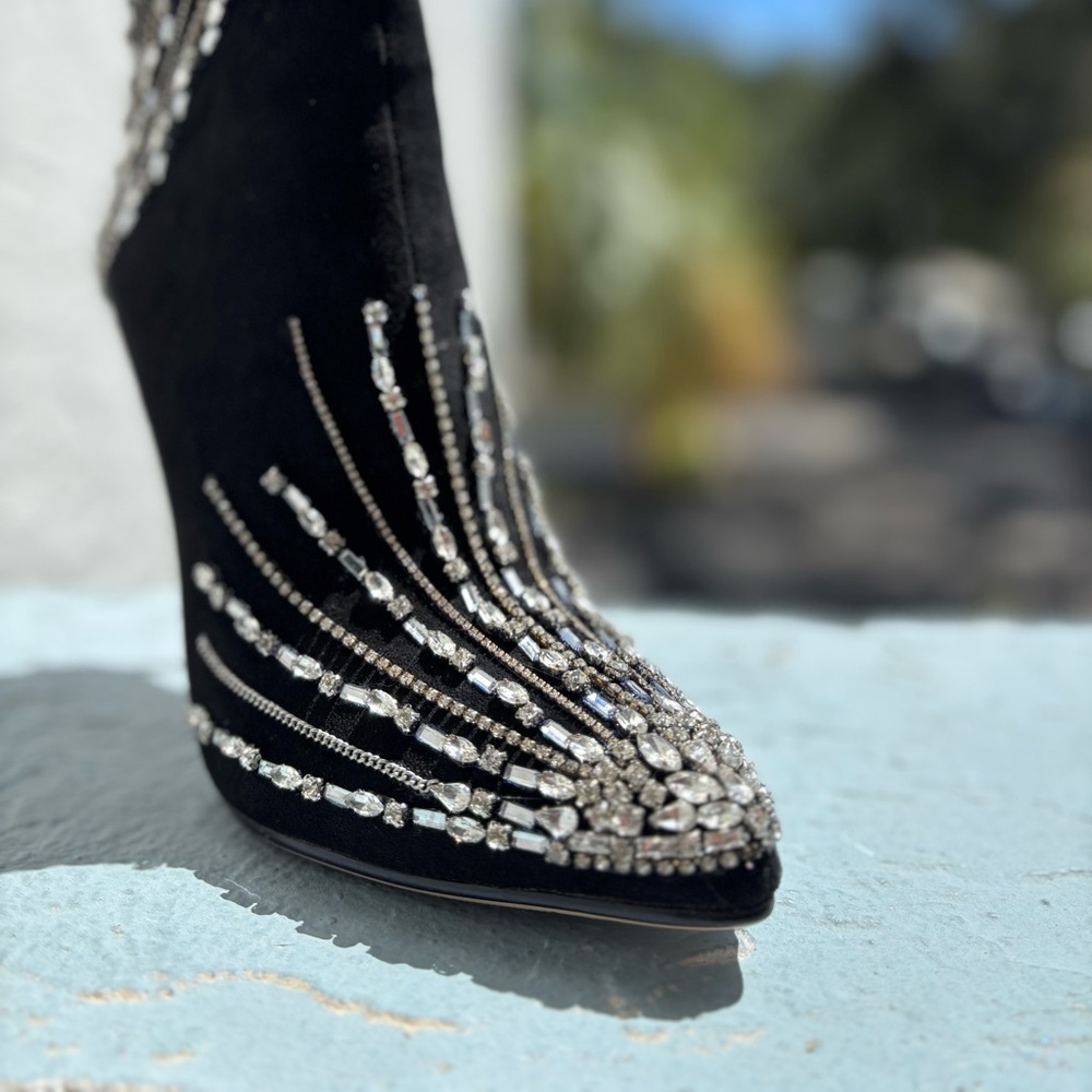 Starry Night Embellished Stiletto Statement Booties
